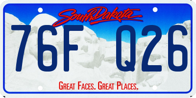 SD license plate 76FQ26