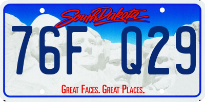SD license plate 76FQ29