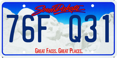 SD license plate 76FQ31