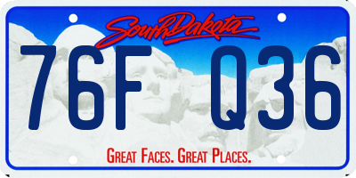 SD license plate 76FQ36