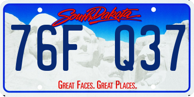 SD license plate 76FQ37