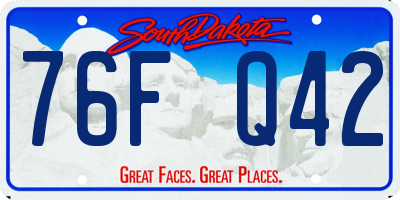 SD license plate 76FQ42