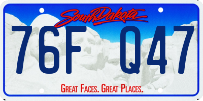 SD license plate 76FQ47