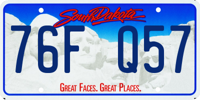 SD license plate 76FQ57
