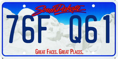 SD license plate 76FQ61