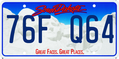 SD license plate 76FQ64