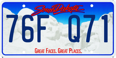 SD license plate 76FQ71