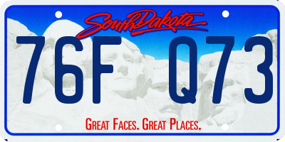 SD license plate 76FQ73