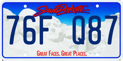 SD license plate 76FQ87