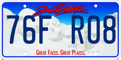 SD license plate 76FR08