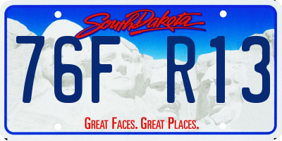 SD license plate 76FR13