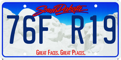SD license plate 76FR19
