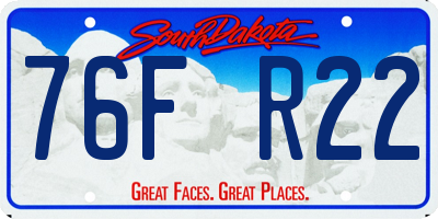 SD license plate 76FR22