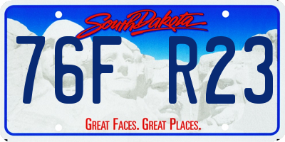 SD license plate 76FR23