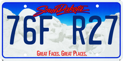 SD license plate 76FR27