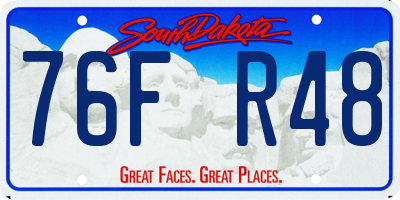 SD license plate 76FR48