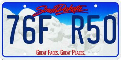 SD license plate 76FR50