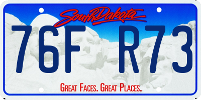 SD license plate 76FR73