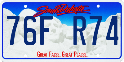 SD license plate 76FR74