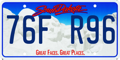 SD license plate 76FR96
