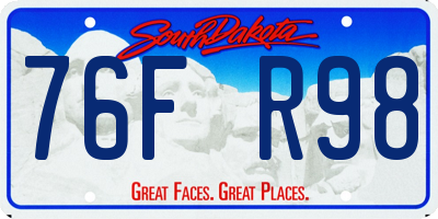 SD license plate 76FR98