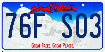 SD license plate 76FS03