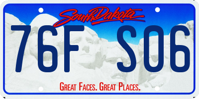 SD license plate 76FS06