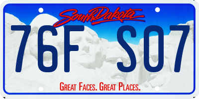 SD license plate 76FS07