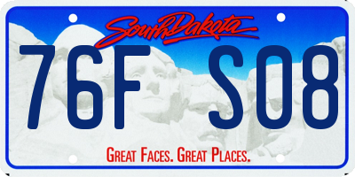 SD license plate 76FS08