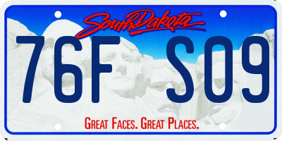 SD license plate 76FS09