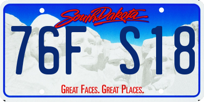 SD license plate 76FS18