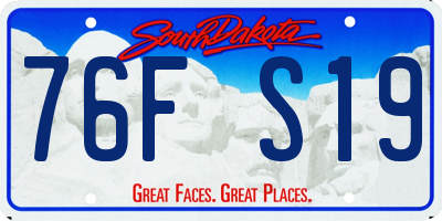 SD license plate 76FS19