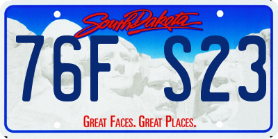 SD license plate 76FS23