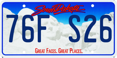 SD license plate 76FS26