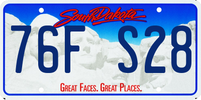 SD license plate 76FS28