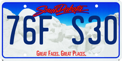 SD license plate 76FS30