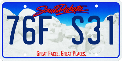 SD license plate 76FS31