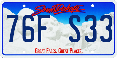 SD license plate 76FS33