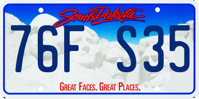 SD license plate 76FS35