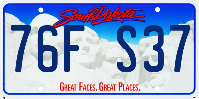 SD license plate 76FS37