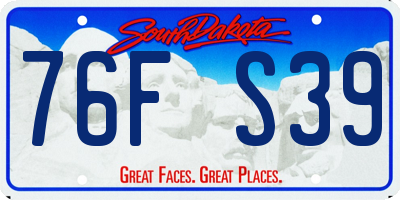 SD license plate 76FS39