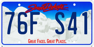 SD license plate 76FS41