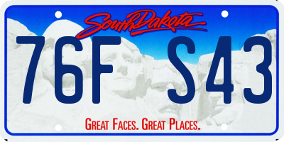 SD license plate 76FS43