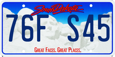 SD license plate 76FS45