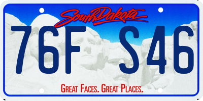 SD license plate 76FS46
