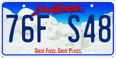 SD license plate 76FS48