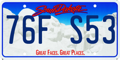 SD license plate 76FS53