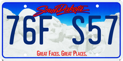 SD license plate 76FS57