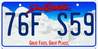 SD license plate 76FS59