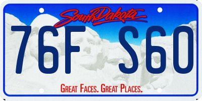 SD license plate 76FS60